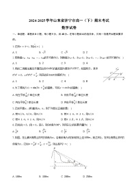 2024-2025学年山东省济宁市高一（下）期末数学试卷（含解析）
