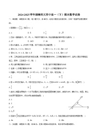 2024-2025学年湖南师大附中高一（下）期末数学试卷（含答案）