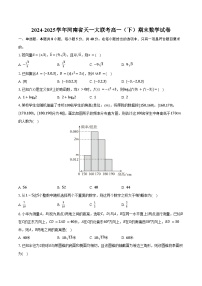 2024-2025学年河南省天一大联考高一（下）期末数学试卷（含答案）