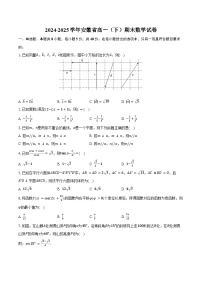 2024-2025学年安徽省高一（下）期末数学试卷（含答案）