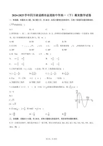 2024-2025学年四川省成都市盐道街中学高一(下)期末数学试卷(含解析)