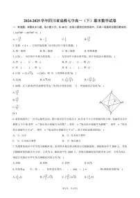 2024-2025学年四川省成都七中高一（下）期末数学试卷（含解析）