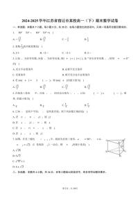 2024-2025学年江苏省宿迁市某校高一（下）期末数学试卷（含解析）