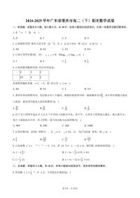 2024-2025学年广东省肇庆市高二（下）期末数学试卷（含解析）