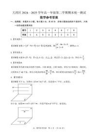 广东省大湾区2024-2025学年高一下学期期末统一测试数学试卷（图片版，含解析）含答案解析
