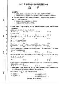 广西壮族自治区桂林市2025届高三春季开学质量检测卷-数学试卷（学生版）