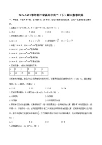 2024-2025学年浙江省嘉兴市高二（下）期末数学试卷（含解析）