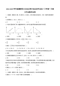 2024-2025学年新疆维吾尔自治区喀什地区莎车县高二下学期7月期末考试数学试卷（含答案）