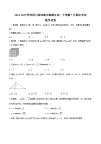 2024-2025学年四川省成都市郫都区高一下学期7月期末考试数学试卷（含答案）