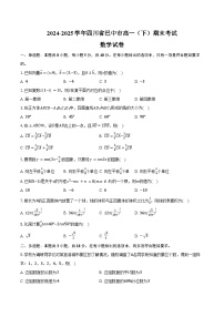 2024-2025学年四川省巴中市高一（下）期末数学试卷（含答案）