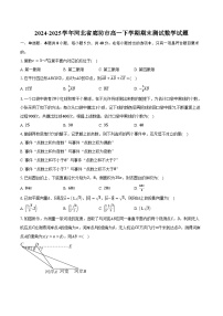 2024-2025学年河北省廊坊市高一下学期期末测试数学试题（含解析）
