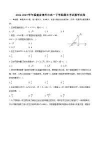 2024-2025学年福建省漳州市高一下学期期末考试数学试卷（含答案）