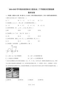 2024-2025学年陕西省渭南市大荔县高二下学期期末质量检测数学试卷（含答案）