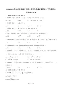 2024-2025学年青海省西宁市第二中学优质教育集团高二下学期期末考试数学试卷（含答案）