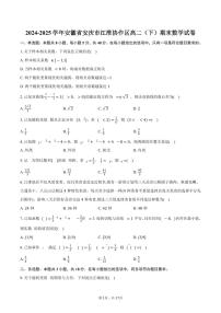 2024-2025学年安徽省安庆市江淮协作区高二（下）期末数学试卷（含解析）