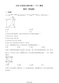2025北京民大附中高一（下）期末数学试卷（附加题）（教师版）