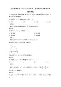 江苏省泰州市2024-2025学年高二上学期11月期中考试数学试卷(解析版)