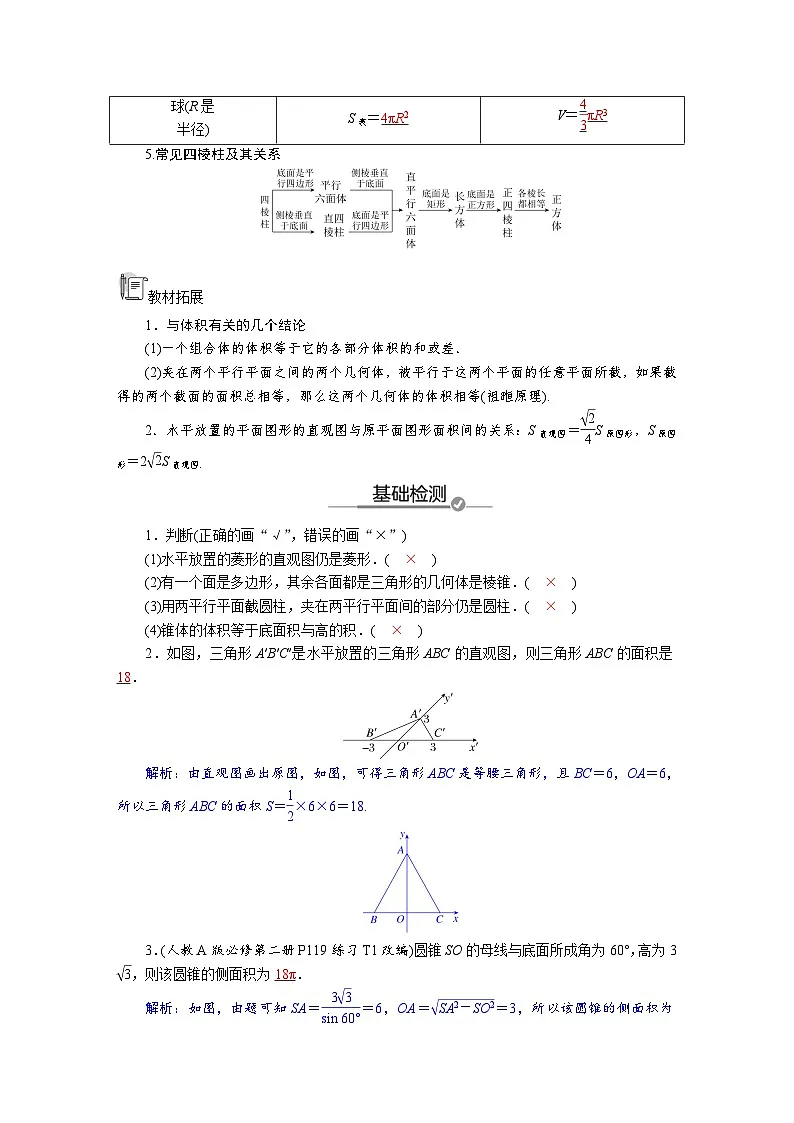 高考数学精品讲义练习【一轮复习】第七章 7.1 基本立体图形第3页