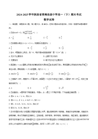 2024-2025学年陕西省渭南高级中学高一（下）期末数学试卷（含解析）