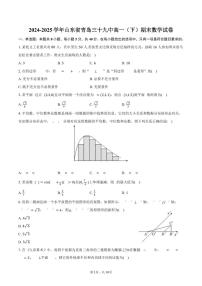 2024-2025学年山东省青岛三十九中高一（下）期末数学试卷（含答案）