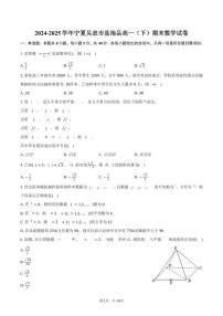 2024-2025学年宁夏吴忠市盐池县高一（下）期末数学试卷（含解析）