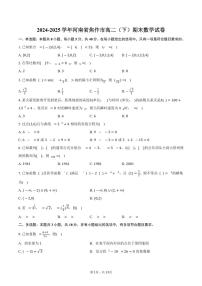 2024-2025学年河南省焦作市高二（下）期末数学试卷（含解析）