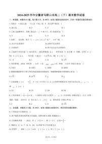 2024-2025学年安徽省马鞍山市高二（下）期末数学试卷（含解析）
