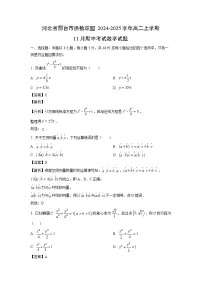 河北省邢台市质检联盟2024-2025学年高二上学期11月期中考试数学试卷(解析版)