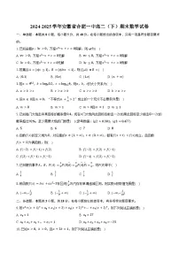 2024-2025学年安徽省合肥一中高二（下）期末数学试卷（含答案）
