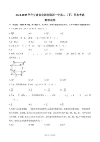 2024-2025学年甘肃省定西市陇西一中高二（下）期末数学试卷（含解析）