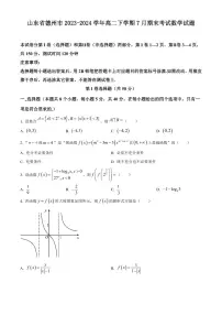 【高二数学期末】山东省德州市2023-2024学年高二下学期7月期末考试数学试题含答案