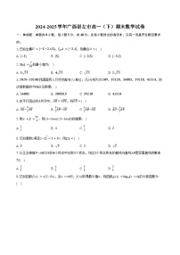2024-2025学年广西崇左市高一（下）期末数学试卷（含答案）