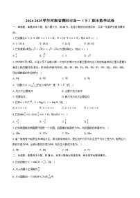 2024-2025学年河南省濮阳市高一（下）期末数学试卷（含解析）