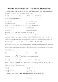 2024-2025学年山东省济宁市高二下学期期末质量检测数学试卷（含解析）