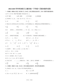 2024-2025学年河南省天立教育高一下学期7月期末数学试卷（含答案）