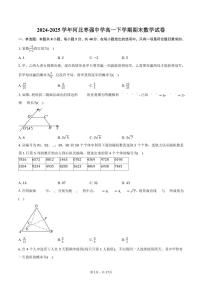 2024-2025学年河北枣强中学高一下学期期末数学试卷（含解析）