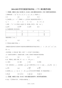 2024-2025学年甘肃省甘南州高二(下)期末数学试卷(含解析)