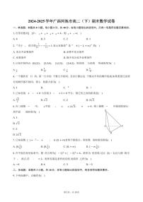 2024-2025学年广西河池市高二（下）期末数学试卷（含解析）