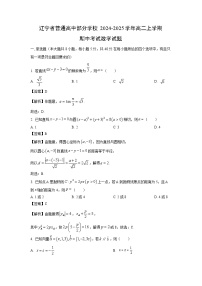 辽宁省普通高中部分学校2024-2025学年高二上学期期中考试数学试卷（解析版）