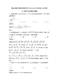 湖北省楚天教科研协作体2024-2025学年高二上学期11月期中考试数学试卷（解析版）