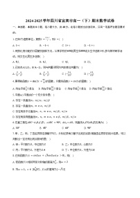 2024-2025学年四川省宜宾市高一（下）期末数学试卷（含答案）