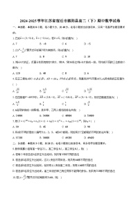 2024-2025学年江苏省宿迁市泗阳县高二（下）期中数学试卷（含解析）