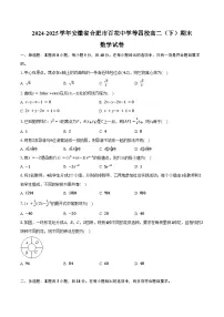 2024-2025学年安徽省合肥市百花中学等四校高二（下）期末数学试卷（含答案）