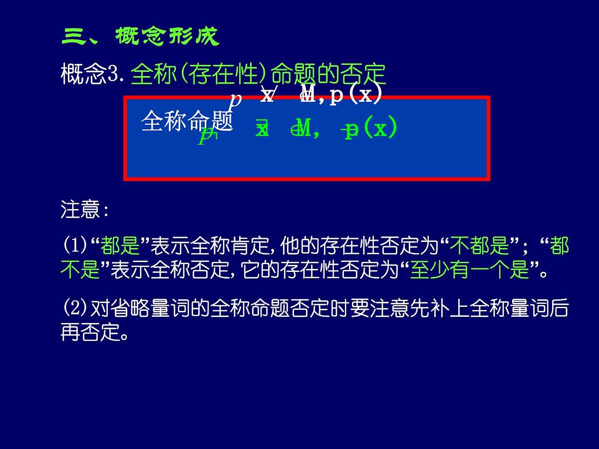 人教课标B版高中数学选修1-1 1-2-2《“非”(否定)》教学课件第8页