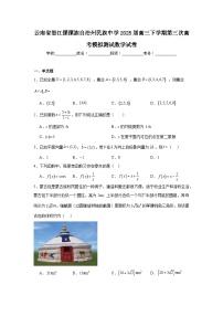 云南省怒江傈僳族自治州民族中学2025届高三下学期第三次高考模拟测试数学试卷