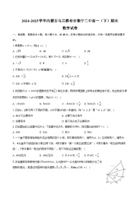 2024-2025学年内蒙古乌兰察布市集宁二中高一（下）期末数学试卷（含解析）