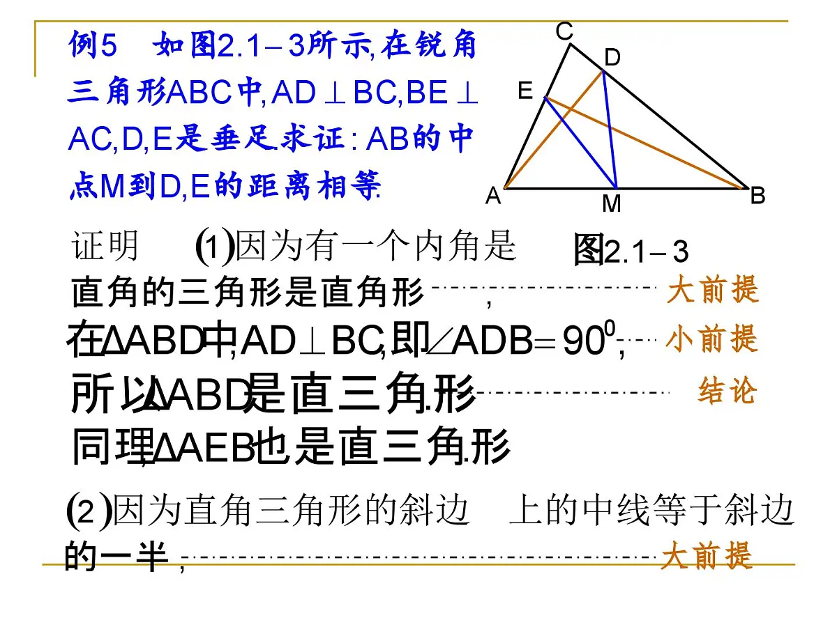 人教课标B版高中数学选修1-2 1-2《演绎推理》教学课件第5页