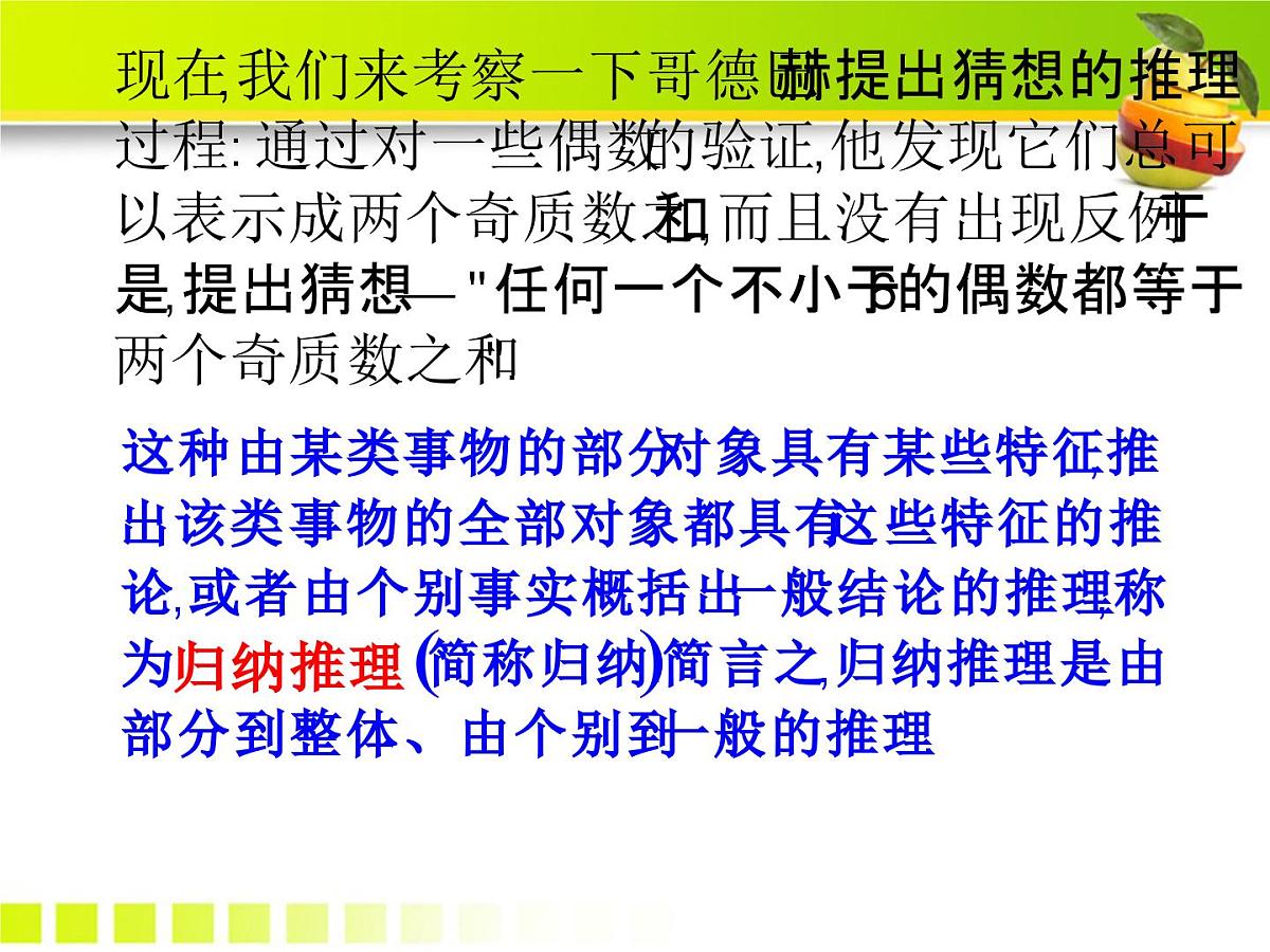 人教课标B版高中数学选修1-2 2-1-1《合情推理》教学课件第4页