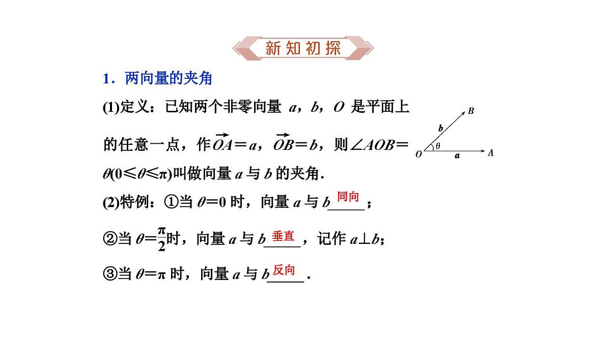 人教A版高中数学必修2 6.2.4 向量的数量积——课件第4页