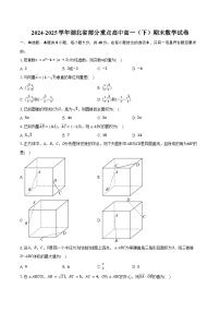 2024-2025学年湖北省部分重点高中高一（下）期末数学试卷（含解析）